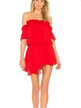 Amanda Uprichard Red One-Shoulder Mini Dress